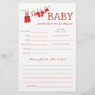 Santa Voorspellingen & Advies Baby Shower Spel Flyer