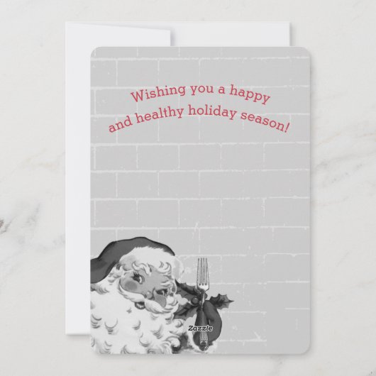 Santa vork restaurant chef catering kerstkaart (Achterkant)