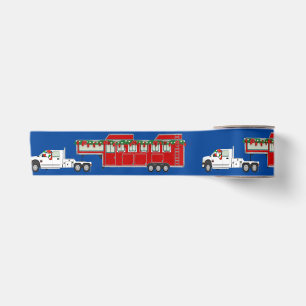 Santa Vrachtwagen en Paard Trailer Kerstmis 3" Satijnen Lint