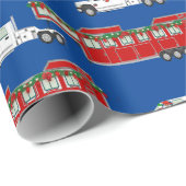 Santa Vrachtwagen en Paard Trailer Kerstmis Cadeaupapier (Rol Hoek)