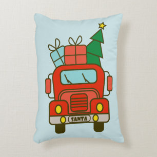 Santa vrachtwagen voorzijde uitzicht Vrolijk kerst Accent Kussen