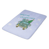 Santa vrachtwagen voorzijde uitzicht Vrolijk kerst Badmat (Gekanteld)