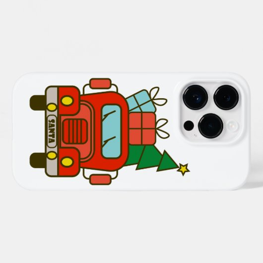Santa vrachtwagen voorzijde uitzicht Vrolijk kerst Case-Mate iPhone Case (Achterkant (horizontaal))