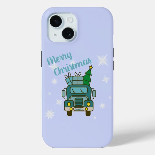 Santa vrachtwagen voorzijde uitzicht Vrolijk kerst Case-Mate iPhone Case (Achterkant)