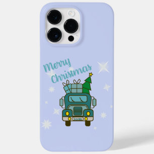 Santa vrachtwagen voorzijde uitzicht Vrolijk kerst Case-Mate iPhone 14 Pro Max Hoesje
