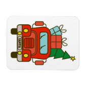 Santa vrachtwagen voorzijde uitzicht Vrolijk kerst Magneet (Horizontaal)