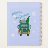 Santa vrachtwagen voorzijde uitzicht Vrolijk kerst Planner (Achterkant)
