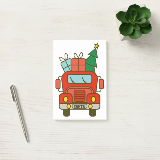 Santa vrachtwagen voorzijde uitzicht Vrolijk kerst Post-it® Notes (Kantoor)