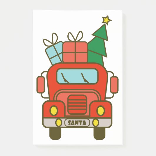 Santa vrachtwagen voorzijde uitzicht Vrolijk kerst Post-it® Notes (Voorkant)