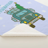 Santa vrachtwagen voorzijde uitzicht Vrolijk kerst Sherpa Deken (3/4)