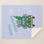 Santa vrachtwagen voorzijde uitzicht Vrolijk kerst Sherpa Deken (Voorkant (horizontaal))