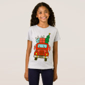 Santa vrachtwagen voorzijde uitzicht Vrolijk kerst T-shirt (Voorkant volledig)
