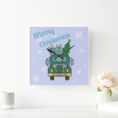 Santa vrachtwagen voorzijde uitzicht Vrolijk kerst Vierkante Klok (Huis)