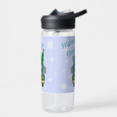 Santa vrachtwagen voorzijde uitzicht Vrolijk kerst Waterfles (Links)