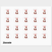 Santa Vrolijk Kerst Kinder Ronde Sticker (Vel)