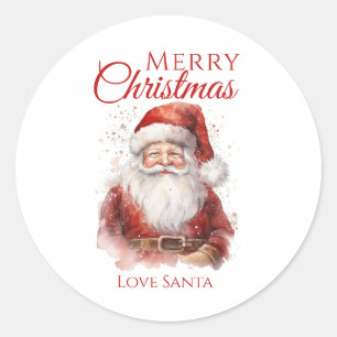 Santa Vrolijk Kerst Kinder Ronde Sticker