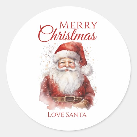 Santa Vrolijk Kerst Kinder Ronde Sticker (Voorkant)