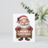 Santa "Vrolijk Kerstfeest" - Feestelijke kerstkaar Feestdagenkaart (Staand voorkant)
