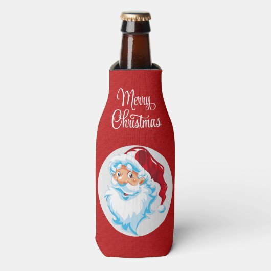 Santa Vrolijk Kerstmis Fles Cooler (Fles Voorkant)