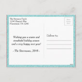 Santa Vrolijk Kerstmis Modern Turquoise 3 Foto Feestdagenkaart (Achterkant)