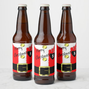 Santa Vrolijke Kerstvakantie Schattige Bier Etiket