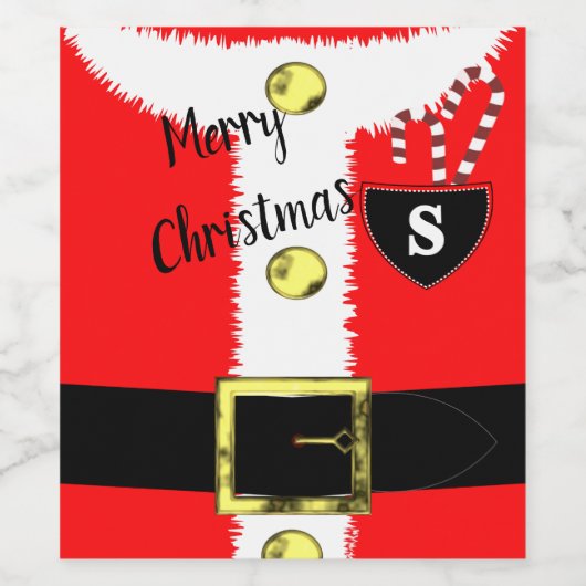 Santa Vrolijke Kerstvakantie Schattige Wijn Etiket (Enkel label)