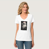 "Santa" Vrouwen Witte Kerst T-shirt (Voorkant volledig)