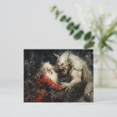 Santa VS Krampus Briefkaart (Staand voorkant)