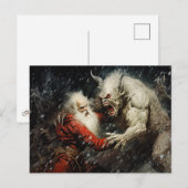 Santa VS Krampus Briefkaart (Voorkant / Achterkant)