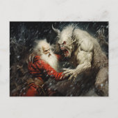 Santa VS Krampus Briefkaart (Voorkant)