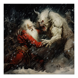 Santa VS Krampus Perfect Poster