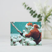 Santa vs Snowmen Flat Greeting Card Briefkaart (Staand voorkant)