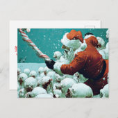 Santa vs Snowmen Flat Greeting Card Briefkaart (Voorkant / Achterkant)