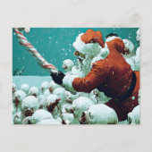 Santa vs Snowmen Flat Greeting Card Briefkaart (Voorkant)