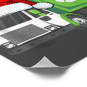 Santa vuilniswagen met kerst familie wedstrijd poster (Hoek)