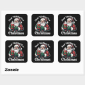 Santa Waiting For Christmas Hot Chocolate Vierkante Sticker (Vel)