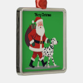 Santa walking a Dalmatian dog Christmas Ornament (Rechts)