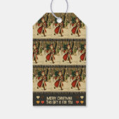  Santa Walking in Forest Gift Label Cadeaulabel (Achterkant)