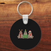 Santa Walrus Christmas Tree Walrus Lover Animal Xm Sleutelhanger (Voorkant)