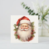  Santa Waterverf Kerstmis Kaart (Staand voorkant)