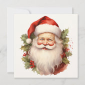  Santa Waterverf Kerstmis Kaart (Voorkant)