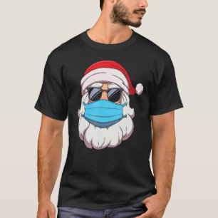 Santa Wearing Mask and Sunbril Quarantine Mannen T-shirt