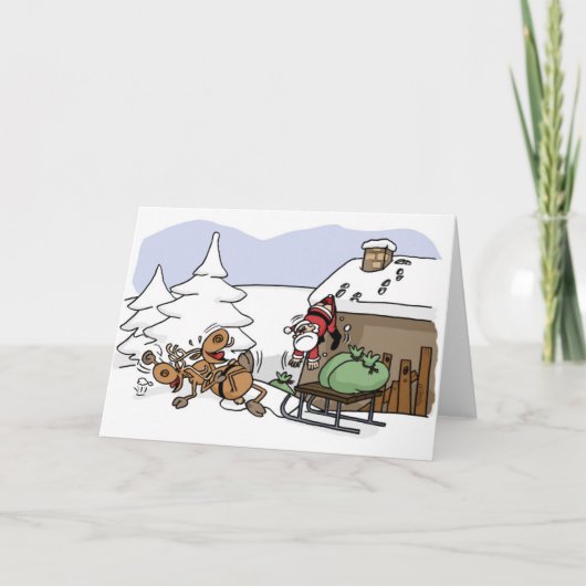 Santa Weggie Kerstseizoenen Groeten Kaart (Voorkant)