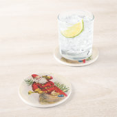  Santa Wenskaart Print Zandsteen Onderzetter (Zijkant)