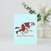santa_went_to_town feestdagenkaart (Staand voorkant)