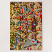 santa wereldbollen puzzel legpuzzel (Verticaal)