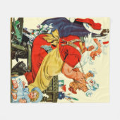 Santa-werk Fleece Deken (Voorkant (Horizontaal))