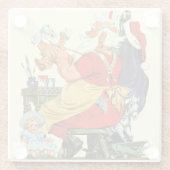 Santa-werk Glazen Onderzetter (Achterkant)