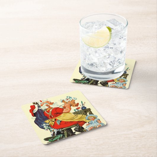 Santa-werk Kartonnen Onderzetters (Insitu)