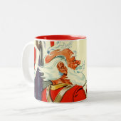 Santa-werk Tweekleurige Koffiemok (Voorkant links)